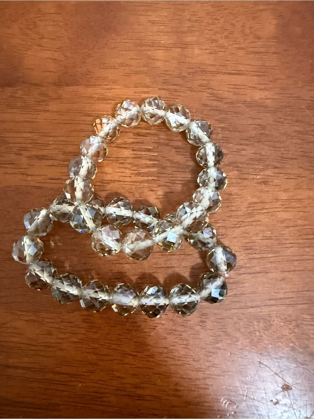 Faceted Crystal Stretch Bracelet - Clear